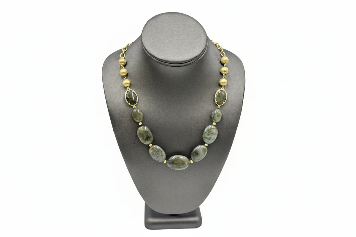 Connie Craig Carroll Eva  Labradorite Beaded Necklace, 20"