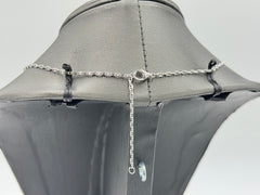 Absolute Sterling Silver Hexagon-Design Baguette Pendant Necklace 18"