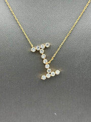 BAUBLEBAR Goldtone Clear Crystal Asymmetrical Initial "I" Necklace, 16"