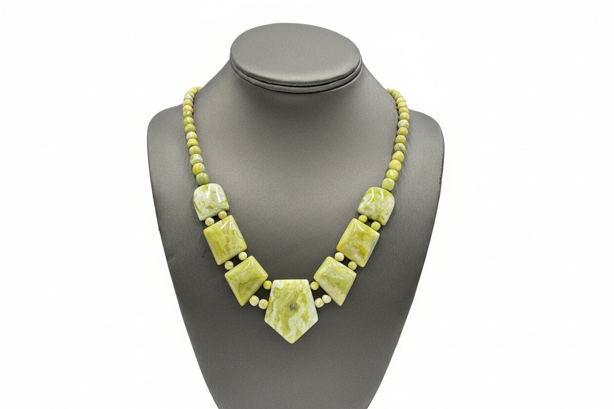 Jay King Sterling Silver South African Olive Calcite Necklace, 18"