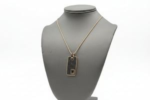 Bronzo Italia 3.50 cttw Black Spinel Rose Initial "Q" Tag Necklace, 18"