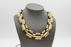 Marla Wynne Goldtone Abstract Tube Necklace, 26"-49"