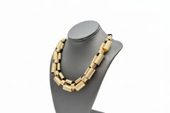 Marla Wynne Goldtone Abstract Tube Necklace, 26"-49"