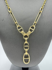 R.J. Graziano Goldtone "Golden Glamour" Mariner Link Y-necklace, 18"