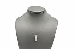Absolute Sterling Silver Marquise Triple Row Pendant Necklace, 18"