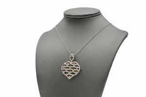 Colleen Lopez Multi Tourmaline & White Zircon Heart Pendant with Chain