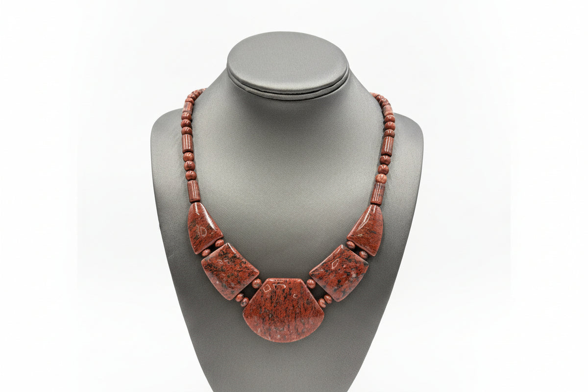 Jay King Sterling Silver Indonesian Red Quartzite Statement Necklace, 18"