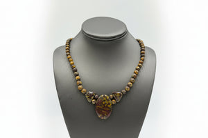 Jay King Sterling Silver Multicolor Yellow Flower Stone Oval Necklace, 18"