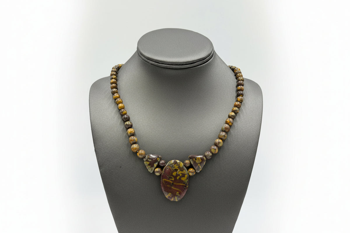 Jay King Sterling Silver Multicolor Yellow Flower Stone Oval Necklace, 18"