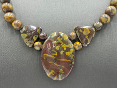 Jay King Sterling Silver Multicolor Yellow Flower Stone Oval Necklace, 18"