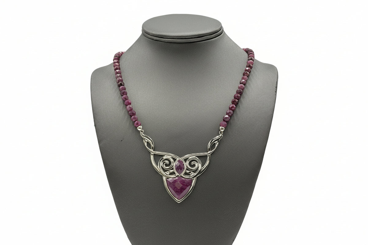 Jay King Sterling Silver Ruby & Pink Sapphire Pendant Necklace, 18"