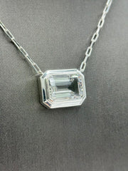 Herkimer Mines "Diamond" Quartz Silvertone Solitaire Drop Necklace, 16"