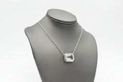 Herkimer Mines "Diamond" Quartz Silvertone Solitaire Drop Necklace, 16"