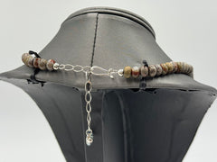 Jay King Sterling Silver Mushroom Rhyolite Beaded Bib  Necklace, 18"