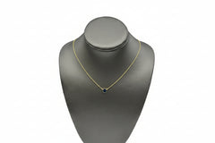 Joya Sterling Silver Deco Crushed Blue Diamond Round Pendant Necklace, 18"