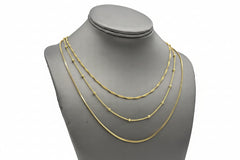 UltraFine 950 Silver Gold Tone Set of 3 Necklaces with Magnet Clasp