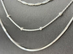 UltraFine 950 Silver Silver Tone Set of 3 Necklaces with Magnet Clasp