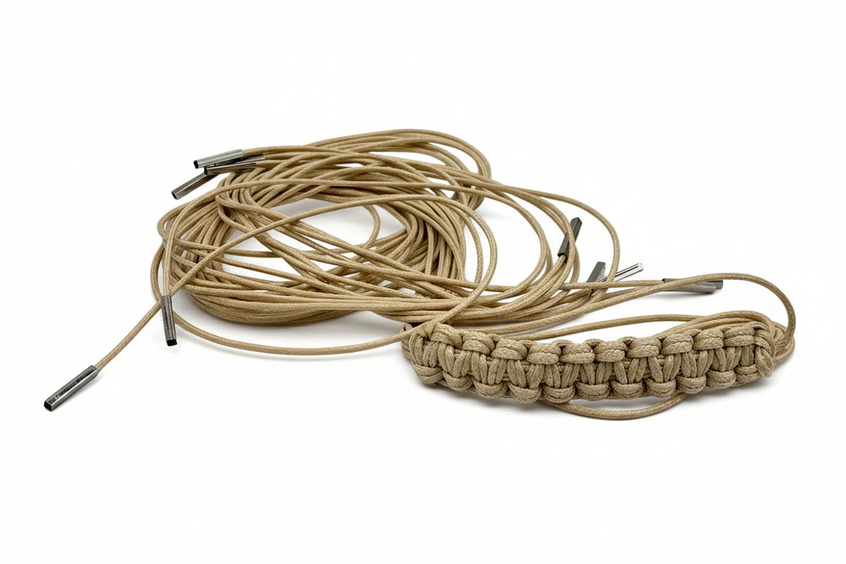 MarlaWynne Macrame Tie Necklace – 71" Taupe