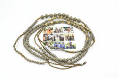 31 Bits Mystic Multi Layers Necklace, Green/Goldtone