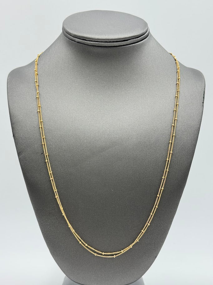 Made by Malyia Perpetual 14K Gold-Filled Beaded Chain Wrap Necklace, 50"