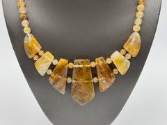 Jay King Sterling Silver Yellow Quartz Necklace 18" Madagascar Stones