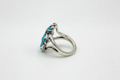 Carolyn Pollack Sleeping Beauty Turquoise Sterling Silver Pinwheel Ring Size 5