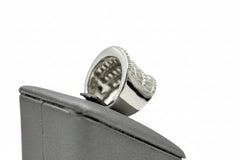 Absolute Sterling Silver Cz Baguette & Round Multi-Row Saddle Ring, Size 5