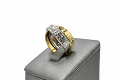 Michael Anthony Jewelry 10K Two-Tone Crossover Band Ring, Size 6
