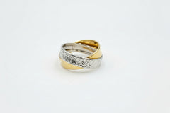 Michael Anthony Jewelry 10K Two-Tone Crossover Band Ring, Size 6