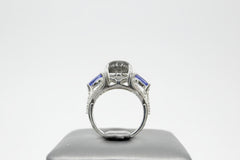 Paul Deasy Sterling Silver Oval Labradorite, Tanzanite & White Zircon Ring. Size 10