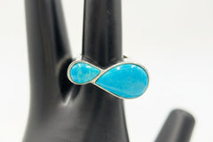 Jay King Sterling Silver 2Stone Turquoise Hill Turquoise Ring. Size 6