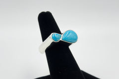 Jay King Sterling Silver 2Stone Turquoise Hill Turquoise Ring. Size 6