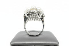 Sterling Silver Lapis & Cultured Pearl Gemstone Ring, Size 6