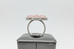 Generation Gems Sterling Silver Flower Cabochon Gemstone Ring, Size 7