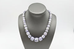 Jay King Sterling Silver Violet Stone Graduated Bead Necklace 18" .925