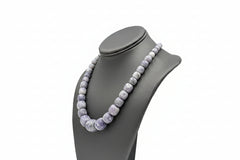 Jay King Sterling Silver Violet Stone Graduated Bead Necklace 18" .925