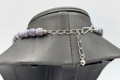 Jay King Sterling Silver Violet Stone Graduated Bead Necklace 18" .925