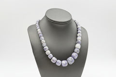 Jay King Sterling Silver Violet Stone Graduated Bead Necklace 18" .925