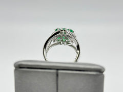 Colleen Lopez Sterling Silver Emerald & White Topaz Ring, Size 5