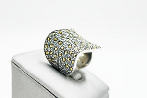 Colleen Lopez Sterling Silver Marcasite Wave Ring, Size 6