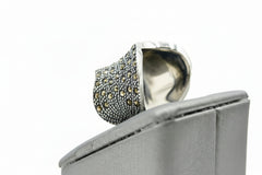 Colleen Lopez Sterling Silver Marcasite Wave Ring, Size 6