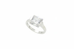 Absolute Sterling Silver Heirloom Collection French-Cut Solitaire Ring, Size 8