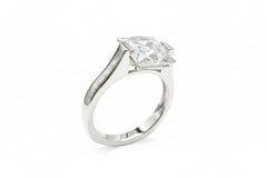 Absolute Sterling Silver Heirloom Collection French-Cut Solitaire Ring, Size 8