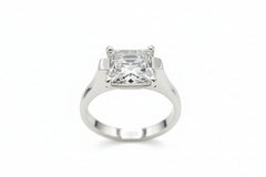 Absolute Sterling Silver Heirloom Collection French-Cut Solitaire Ring, Size 8