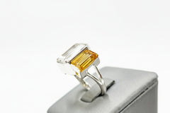 Colleen Lopez Sterling Silver Diamond & Citrine Shaker Ring, Size 5