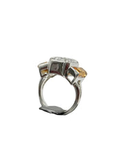 Colleen Lopez Sterling Silver Diamond & Citrine Shaker Ring, Size 5