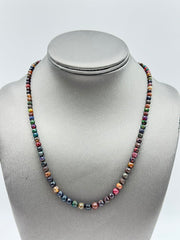 Jay King Ethiopian Midnight Black Opal Graduated Bead Necklace 925 Silver