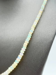 Jay King Ethiopian Cloud Opal Faceted Graduated Bead Necklace 925 Silver