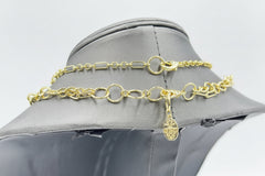 Connie Craig Carroll Jenna Gemstone Convertible Necklace Ocean Agate Goldtone
