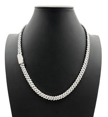 18CT DEF-VVS Moissanite Cuban Link Chain 8mm 22" 85G - Luxury